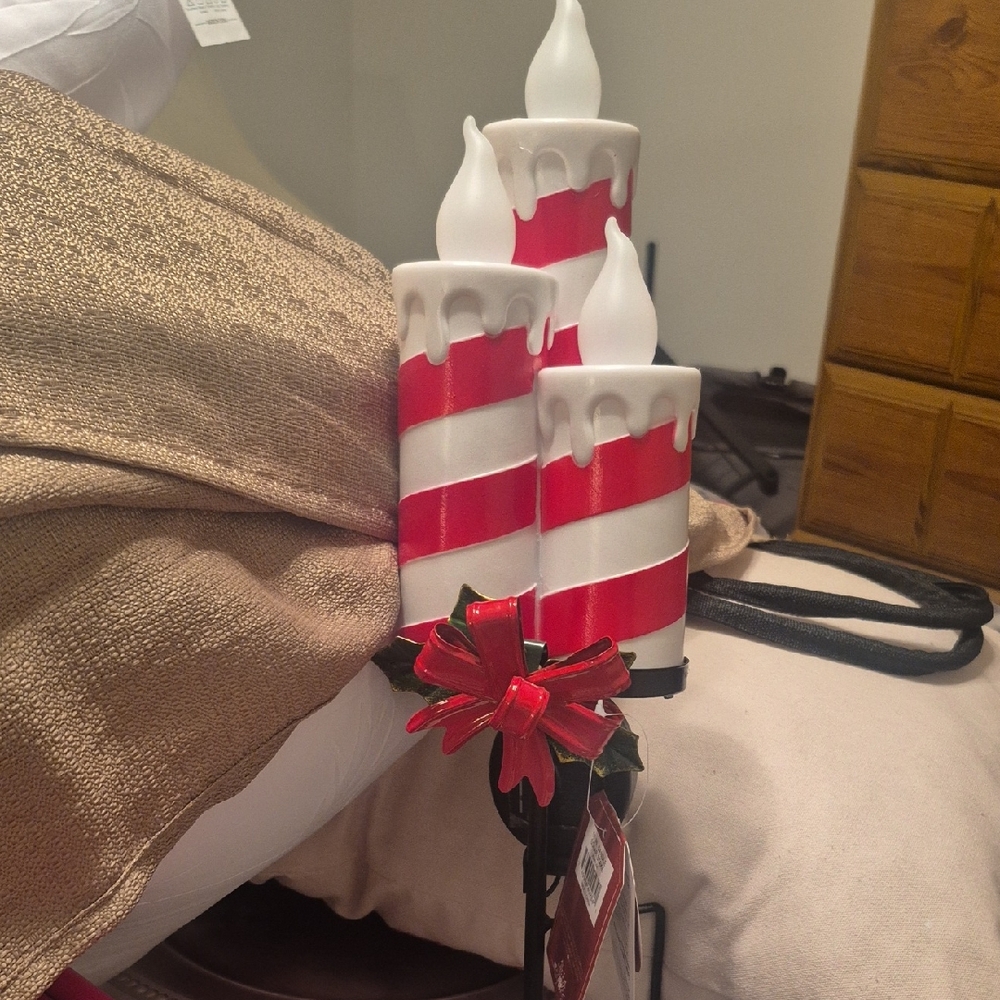 Festive Red and White LED Candle Set